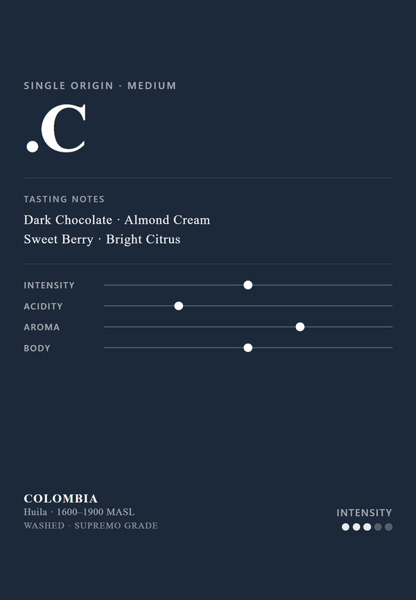 PULMUR .C - Single Origin Coffee Bean | Colombia Supremo Huila | Medium Roast